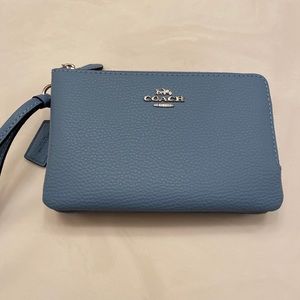 Double Zip Coach Wristlet